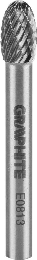 GRAPHITE HM Metallfräser, oval, Typ E, Schaft 6 x 45 mm, für Schleifmaschine, für Aluminium, Kunststoff
