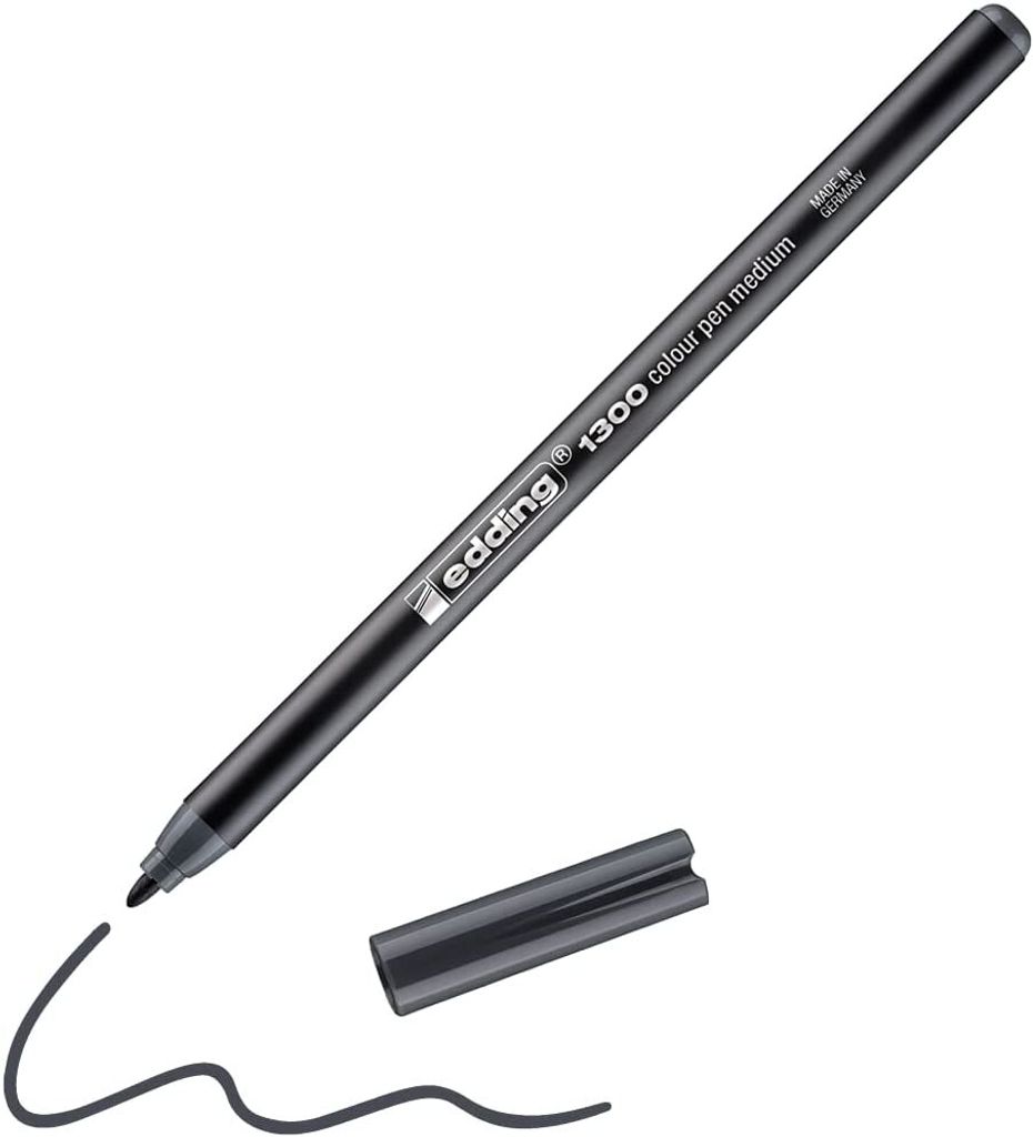 edding 1300 fiberstift, donkergrijs Productafbeelding 