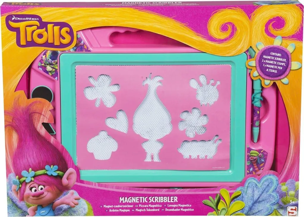 Ardoise magique Trolls pour enfants : tablette de dessin effaçable 30cm