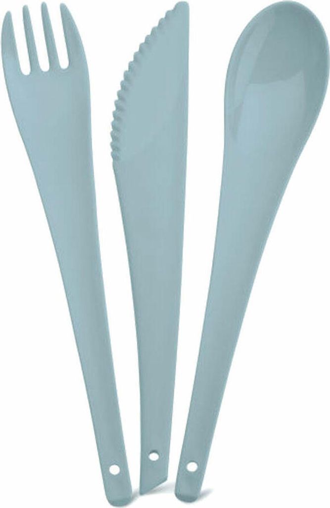 Koziol Rio Besteckset, 3-tlg., Besteck Set, Löffel, Gabel, Messer, Kunststoff, Powder Blue, 3036639