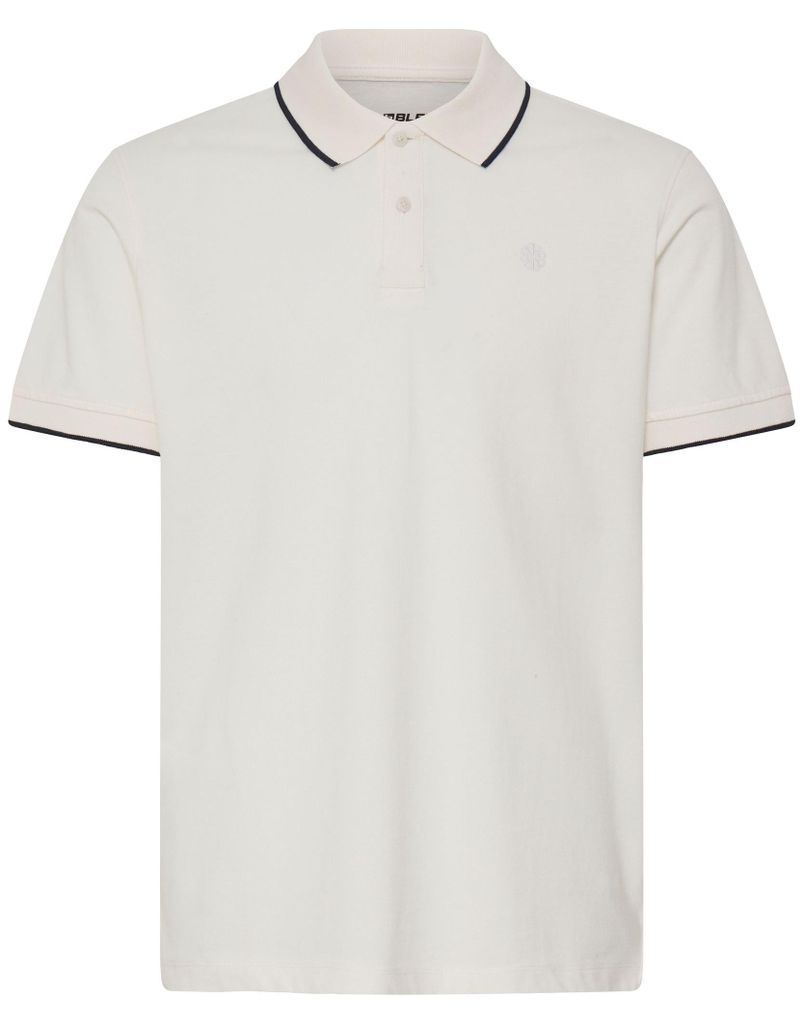 BLEND Kurzarm Poloshirt Knopfverschluss Rundhals Sticklogo Größe: L