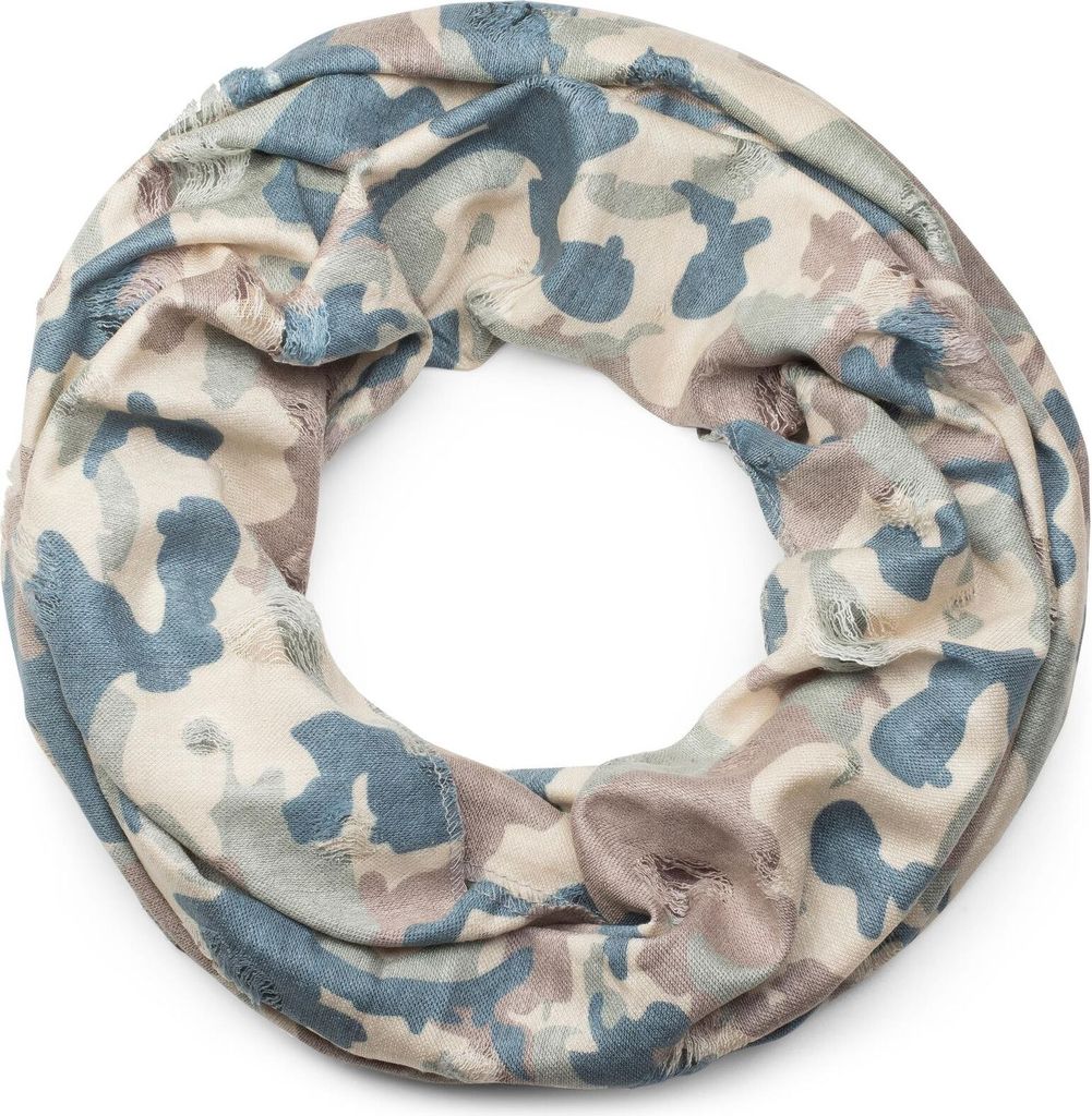 styleBREAKER Loop Schal mit Camouflage Muster im Destroyed Vintage used Look, Schlauchschal, Tuch, Uni 01016134