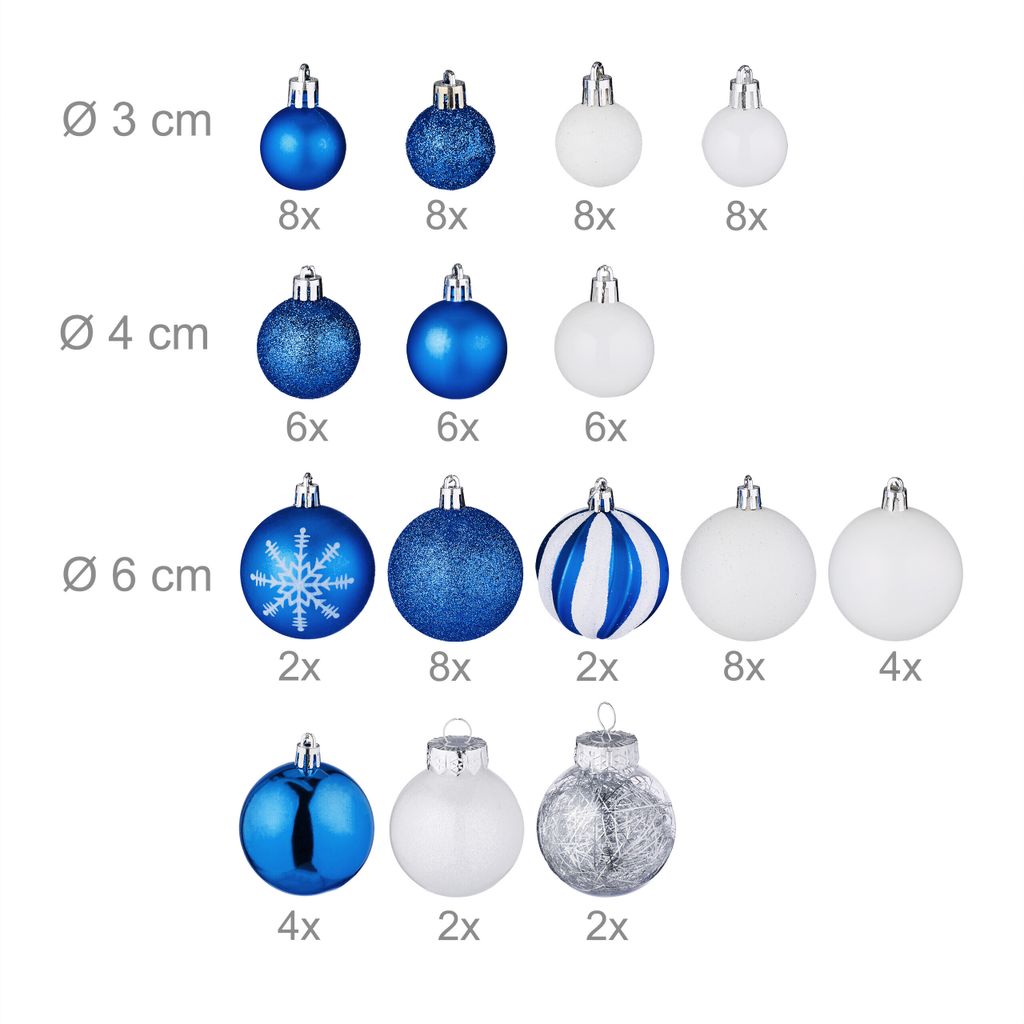 relaxdays Weihnachtskugeln im 101er Set Produktbild 4