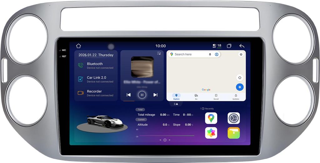2k Display Android Radio 128GB für VW Tiguan 5N 2007-2016 Carplay Android Auto Navi 4G LTE Bluetooth DAB+ Rückfahrkamera Lenkradsteuerung