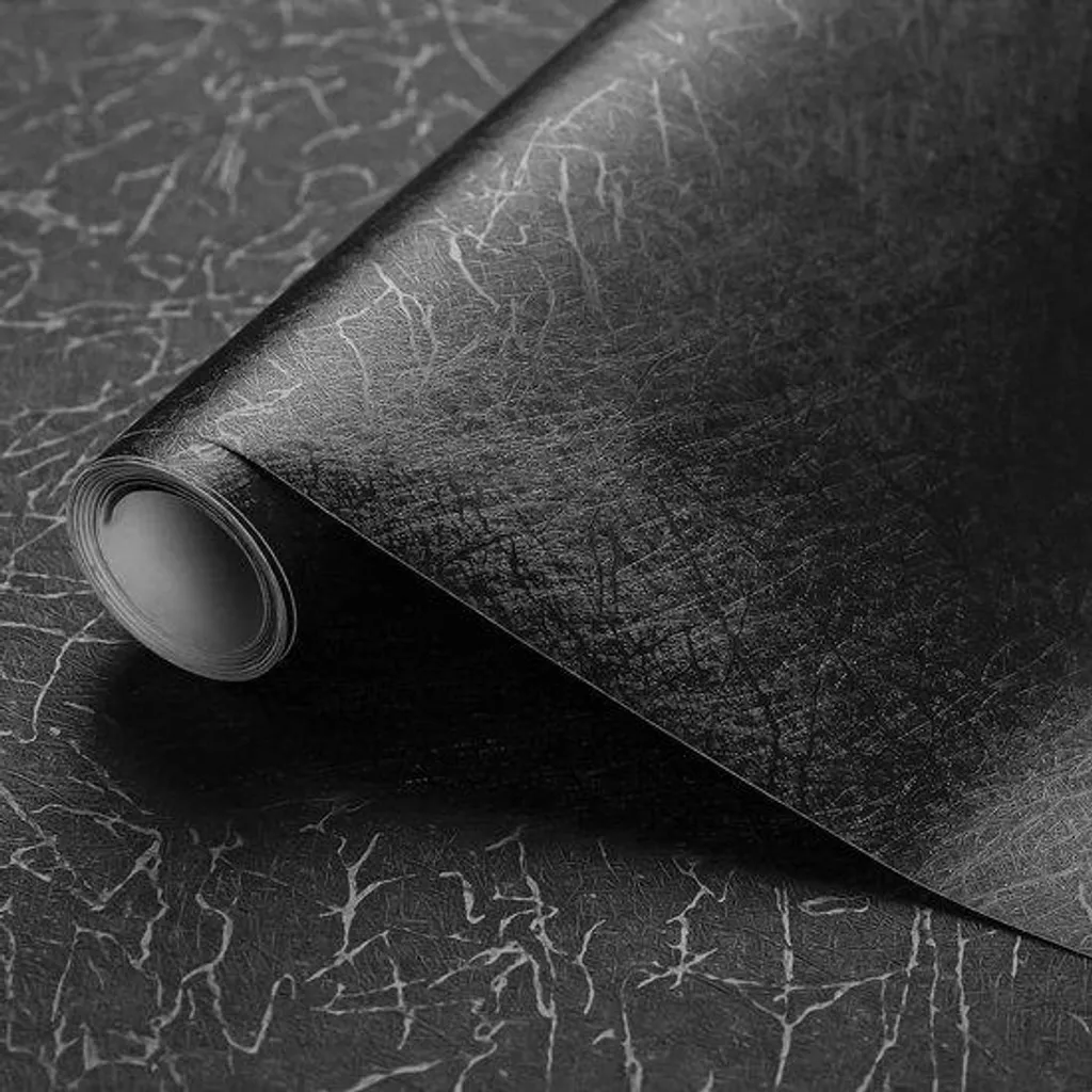 Revêtement adhésif noir pour rénovation de cuisine 60 cm x 1000 cm