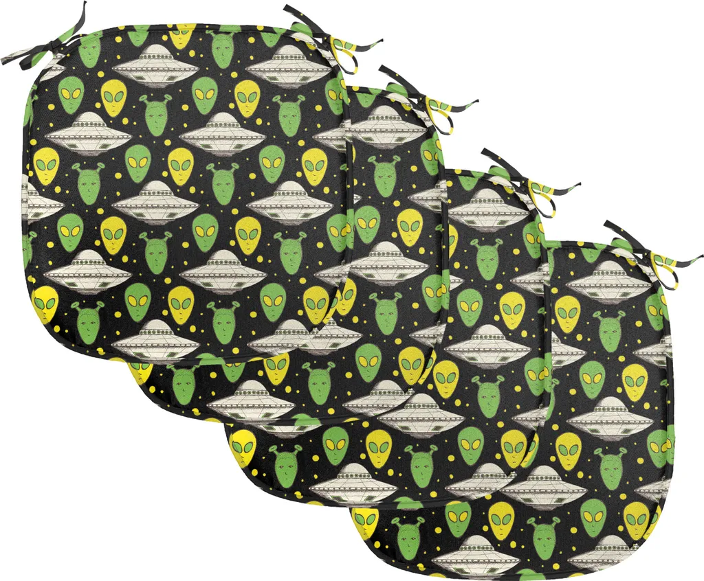 Coussin de Chaise Imperméable avec Sangle de Fixation, Design UFO 40 cm