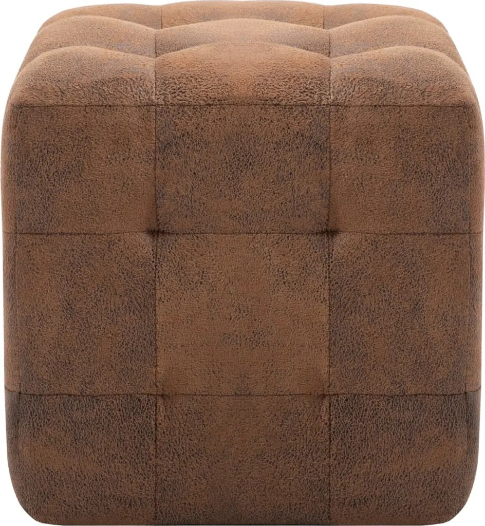 Tables de Nuit Aspect Daim Marron 30cm Compactes et Design - Set de 2