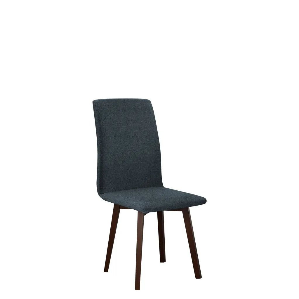 Chaise de salle à manger ADKINS 2 en bois de noyer et assise bleue