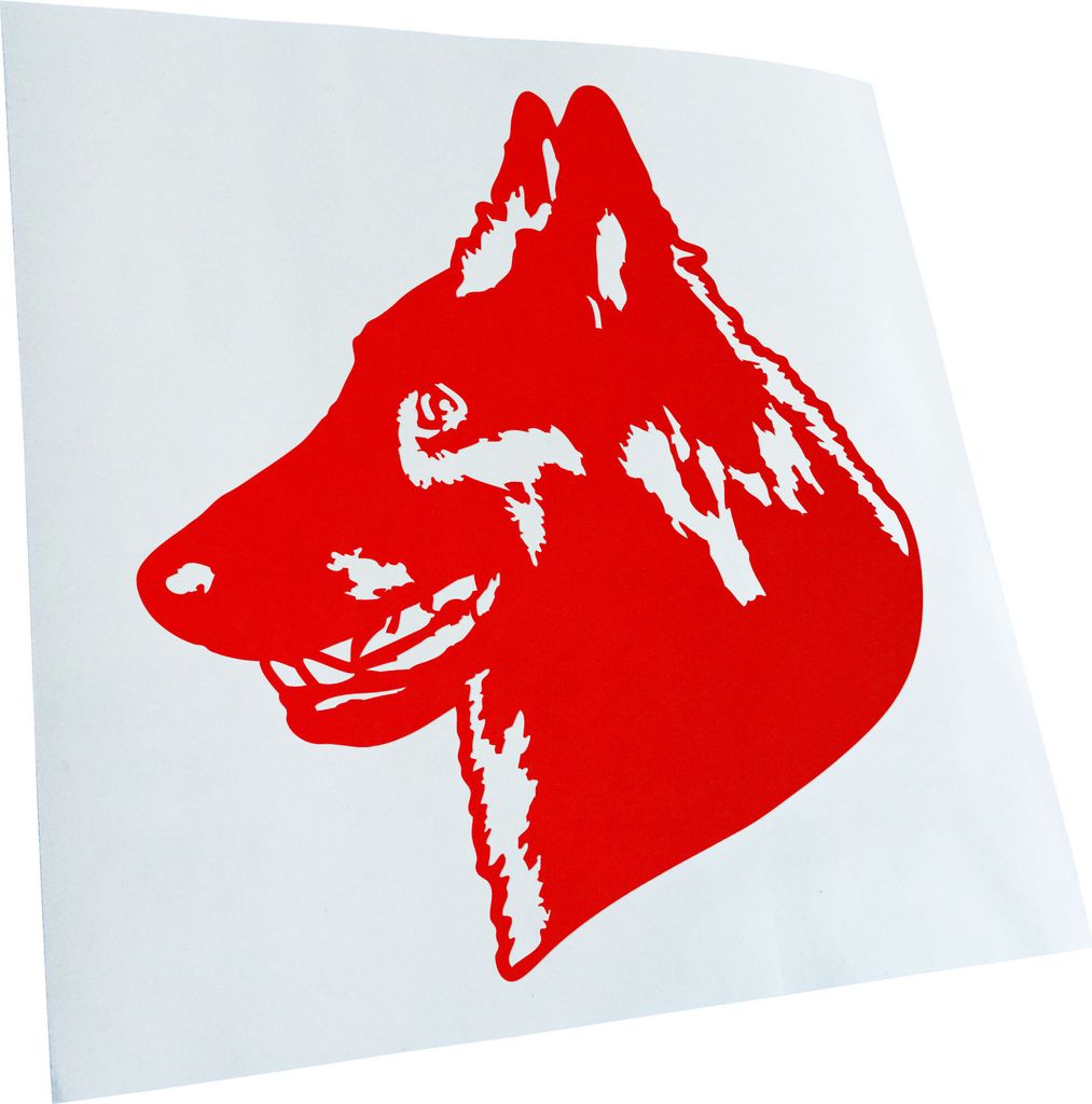 Kiwistar - Autoaufkleber - Belgian Sheepdog Hund - Rot - 24x22cm - Aufkleber für Auto, Laptop, Fahrrad, LKW, Motorrad mehrfarbig JDM Decal Racing