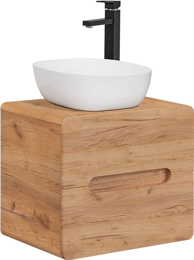 Waschtisch 60cm Arun mit 2 Schubladen, Holzoptik