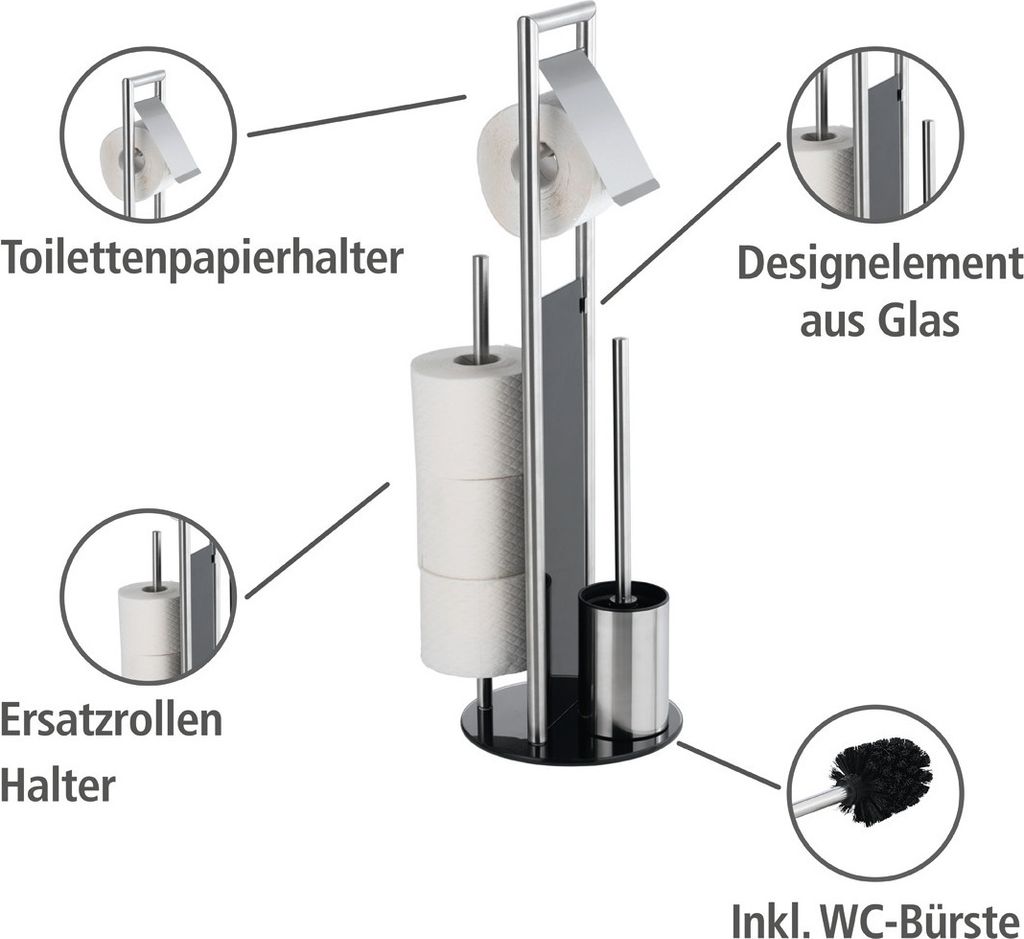 WENKO WC-Garnitur Ravina Edelstahl matt, mit Produktbild 7