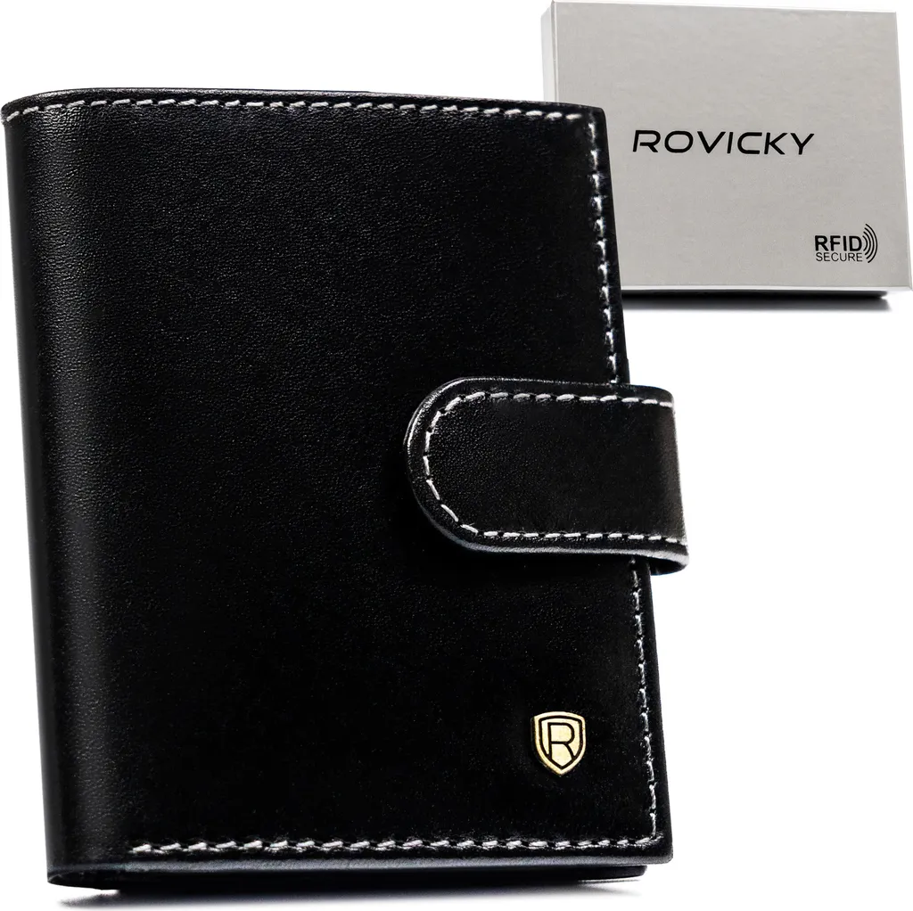 Elegante Portacarte TW-04-RVT Nero in Pelle - Idea Regalo Uomo