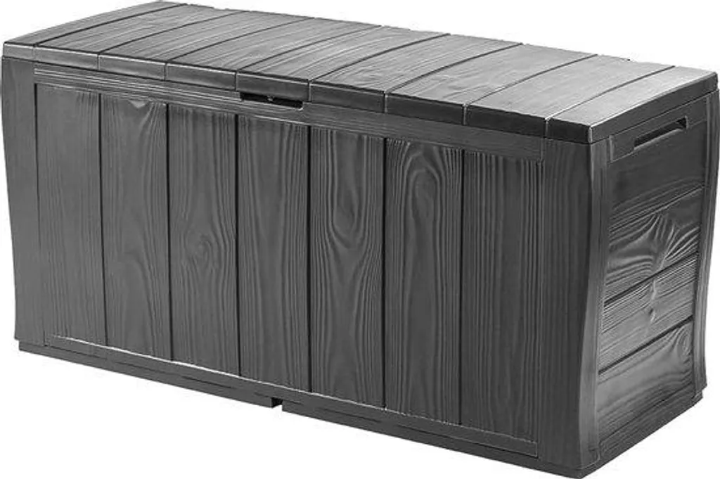 Malle de rangement 270 L Sherwood aspect bois graphite traitée anti-UV