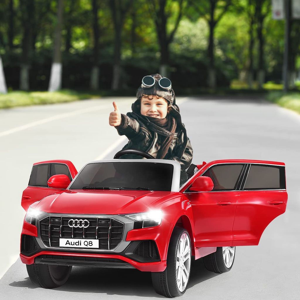Kinder Elektroauto 2 Sitzer mit 2,4G-Fernbedienung 3 Gang 12V Kinderauto  mit MP3 Rot