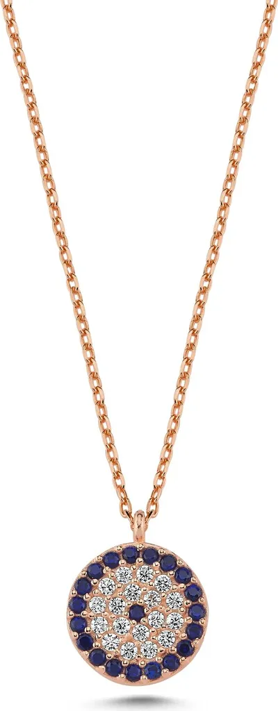 Collier Mauvais Œil en Argent 925 et Zirconium - Pendentif Protecteur