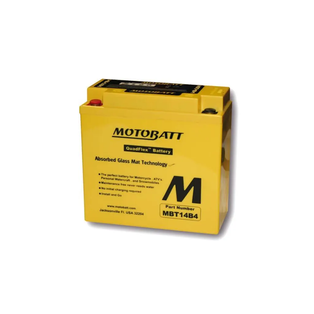 Batterie MOTOBATT MBT14B4 Technologie QuadFlex 4 Bornes Haute Puissance