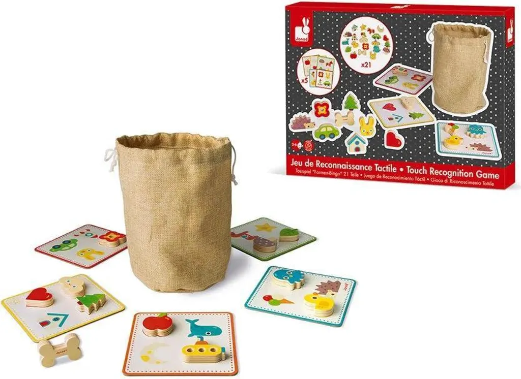 Jeu Tactile Janod Pexeso en Bois avec Textures Variées pour Apprendre