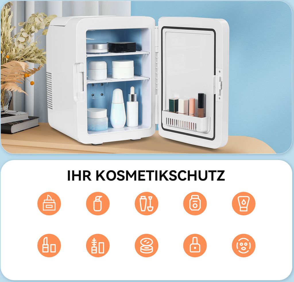 Puluomis Mini Kühlschrank 10L  mit  Spiegel tragbar für Produktbild 5