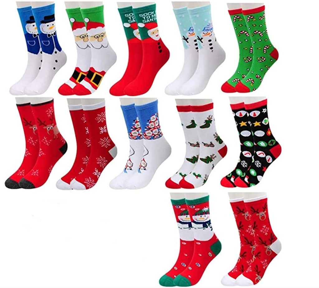 12 Paar Uni Weihnachtssocken Christmas Socks Produktbild 