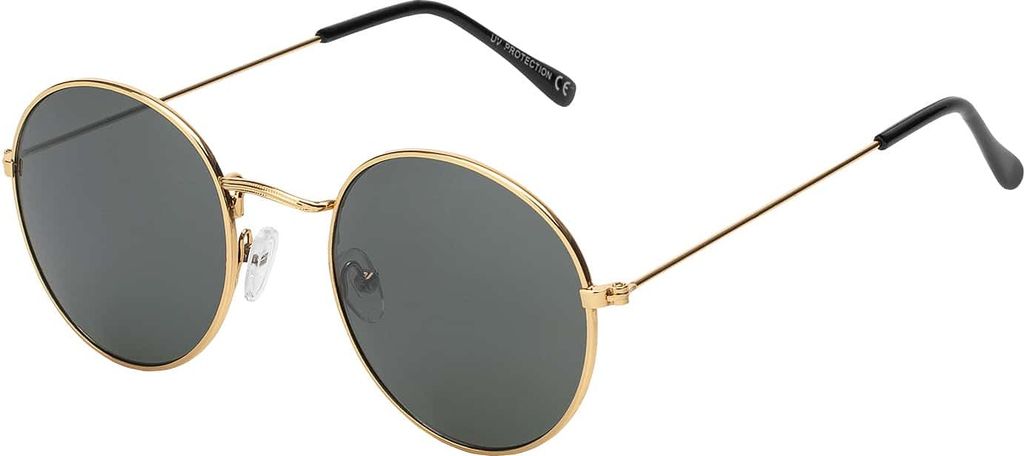 Damen Herren Sonnenbrille Rund Form Designer 80er Modern Urlaub Strand 30567 Schwarz-Gold