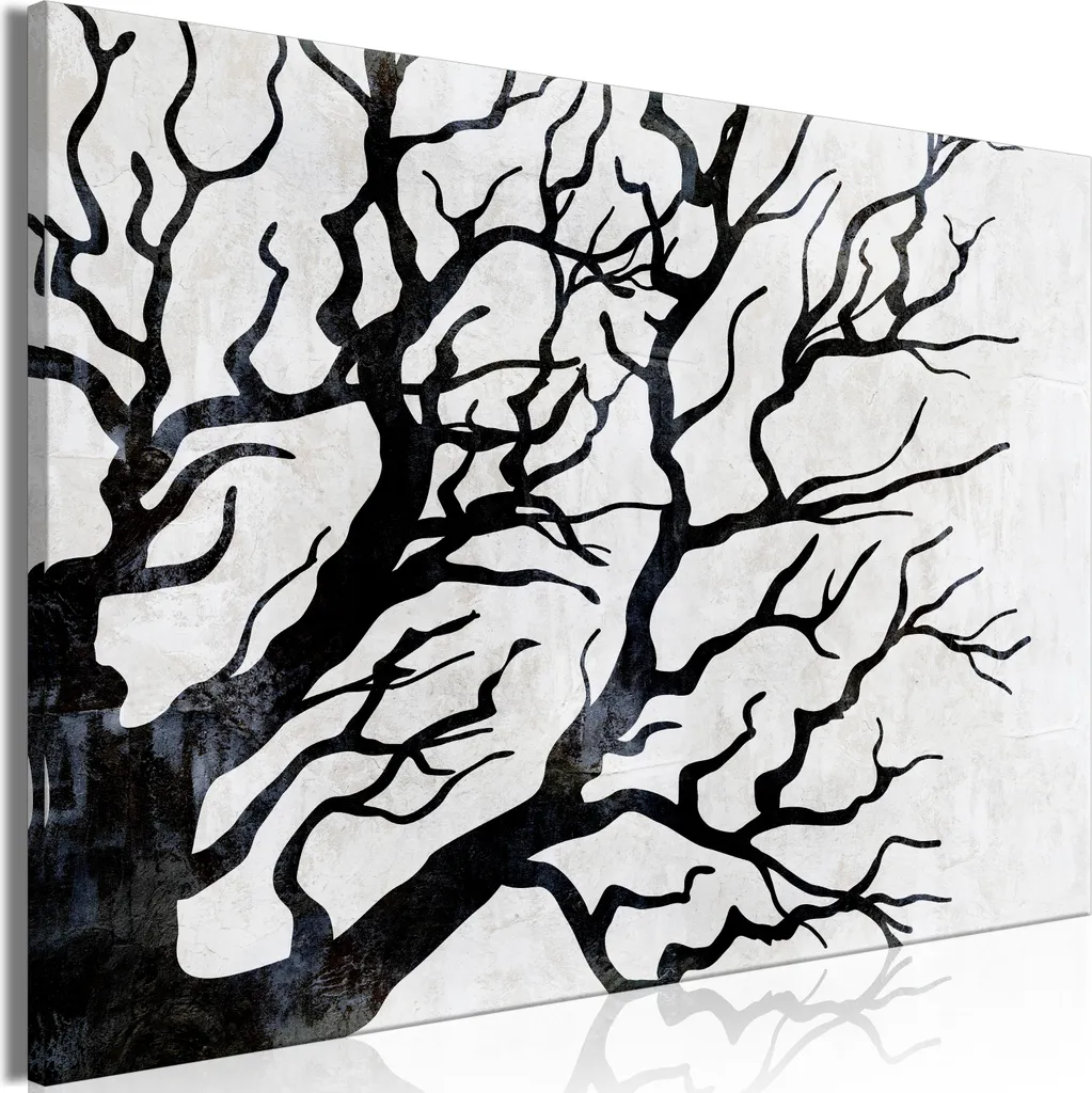 Quadro su Tela Natura Fredda 120x80 cm - Decorazione Foglie Elegante - 1
