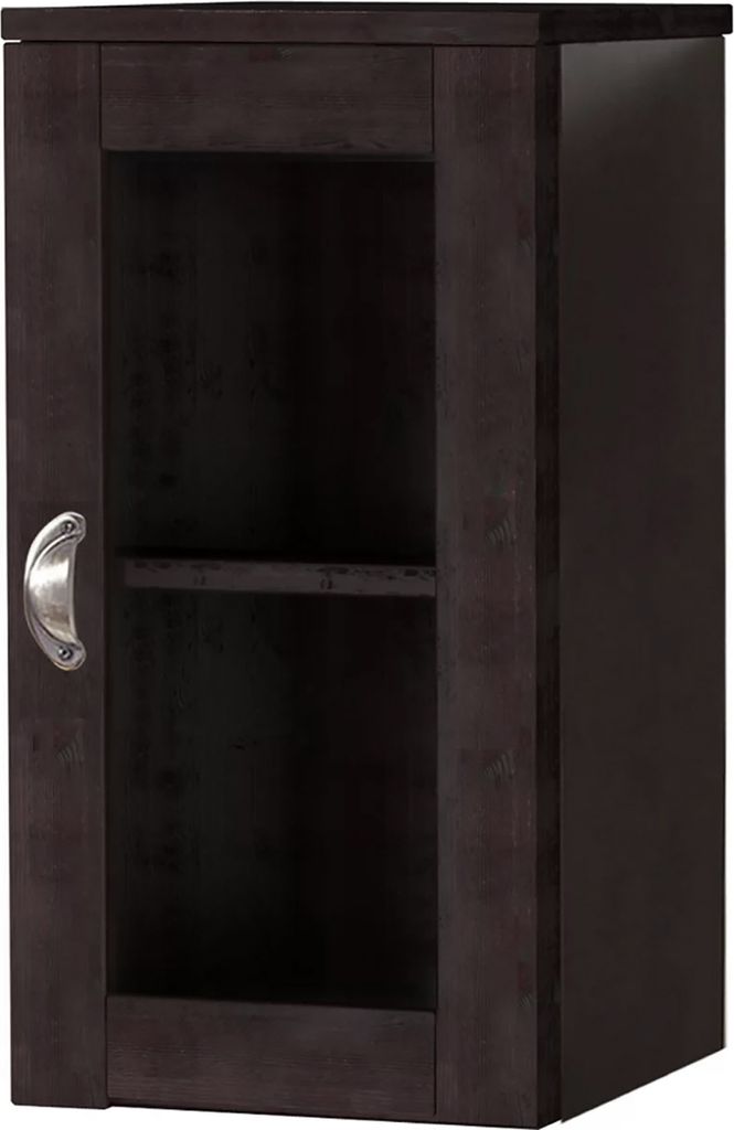 Hängeschrank mit 1 Glastür in Kiefer braun