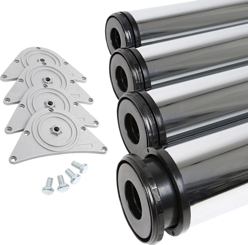 4er Set Tischbeine Chrom glänzend ø 80mm Höhe 870mm Produktbild 