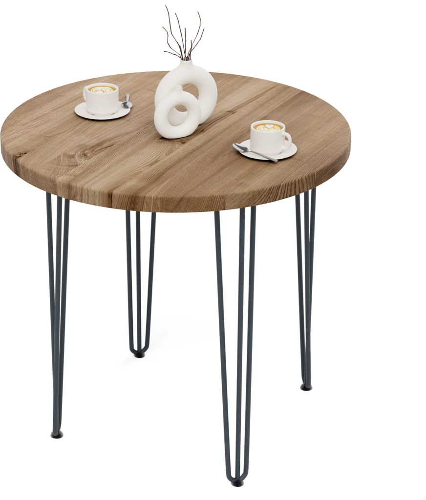 LAMO Manufaktur Tisch rund 80 cm | Holztisch rund, Esstisch für 2 Personen | Runder Tisch für Küche, Esszimmer | Stärke: 40mm, Farbe: Nussbaum,...