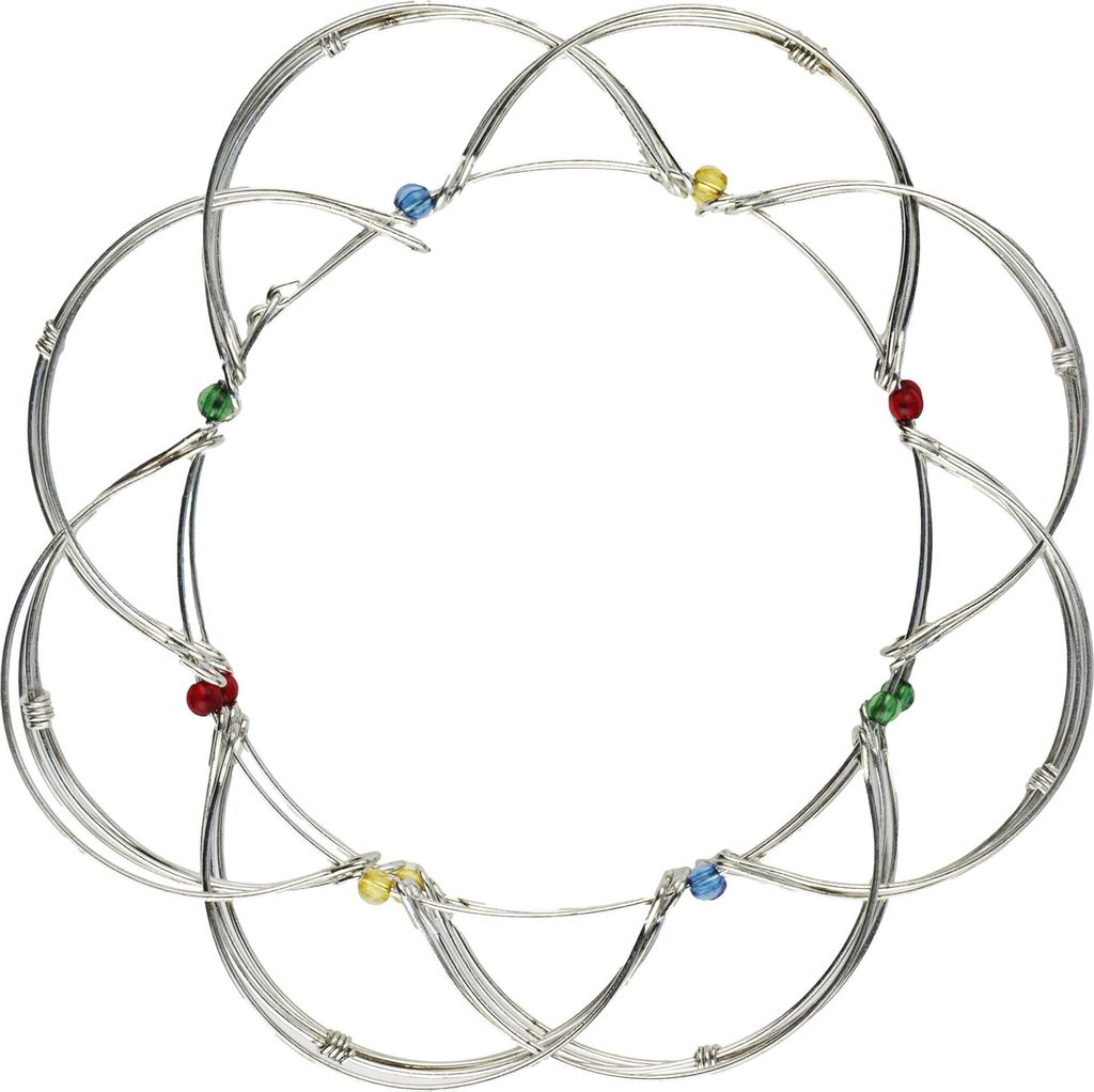 4D Mandala dekoratives Drahtgeflecht silber hell bunt Produktbild 