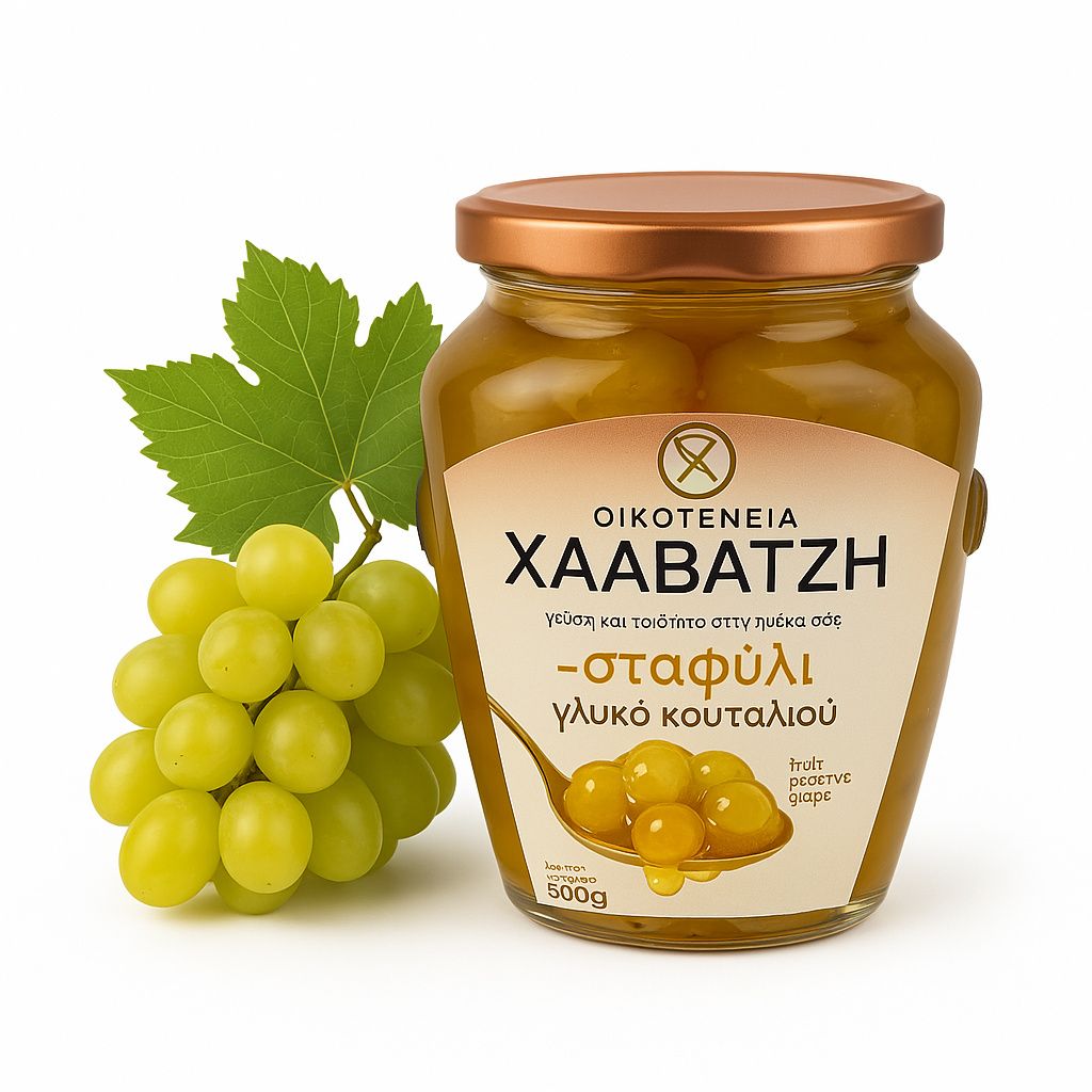 Halvatzis Makedoniki Trauben in Sirup 500 g – Traditionelle Produktbild 
