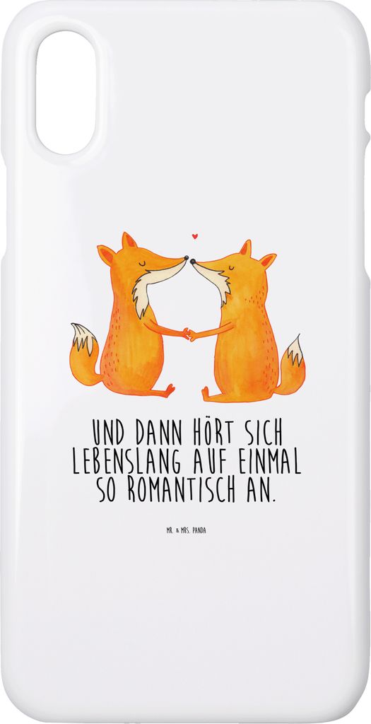 Mr. & Mrs. Panda Iphone 10 Handyhülle Füchse Liebe - Weiß - Geschenk, Hülle, Verlobte, Fuchs, Paar, Fox, Cover, X, Handy