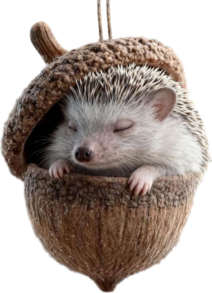 Waldtier-Eichel-Ornamente, 2D-Acryl-Kiefernzapfen-Tier-Weihnachtsbaumanhänger, gemütliche Wald-Weihnachtsdekoration