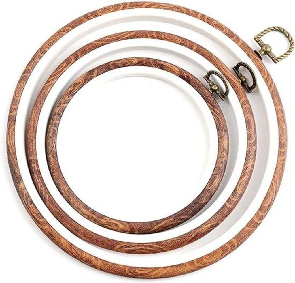 Cercle à broder en bois naturel - Lot de 3 anneaux pour tambour de couture