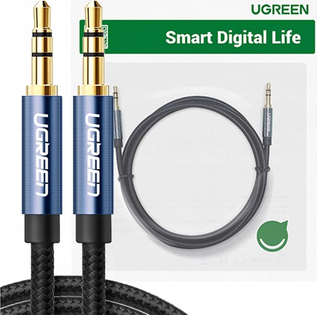 Cavo Mini Jack Ugreen Av122 3,5Mm Aux 1,5M (Czarny) Immagine del prodotto 