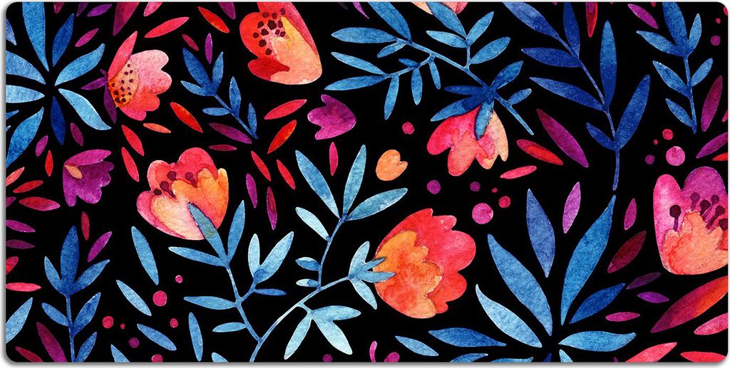 Schreibtischmatte Tischunterlage 120x60 cm Mauspad - Blumenmuster