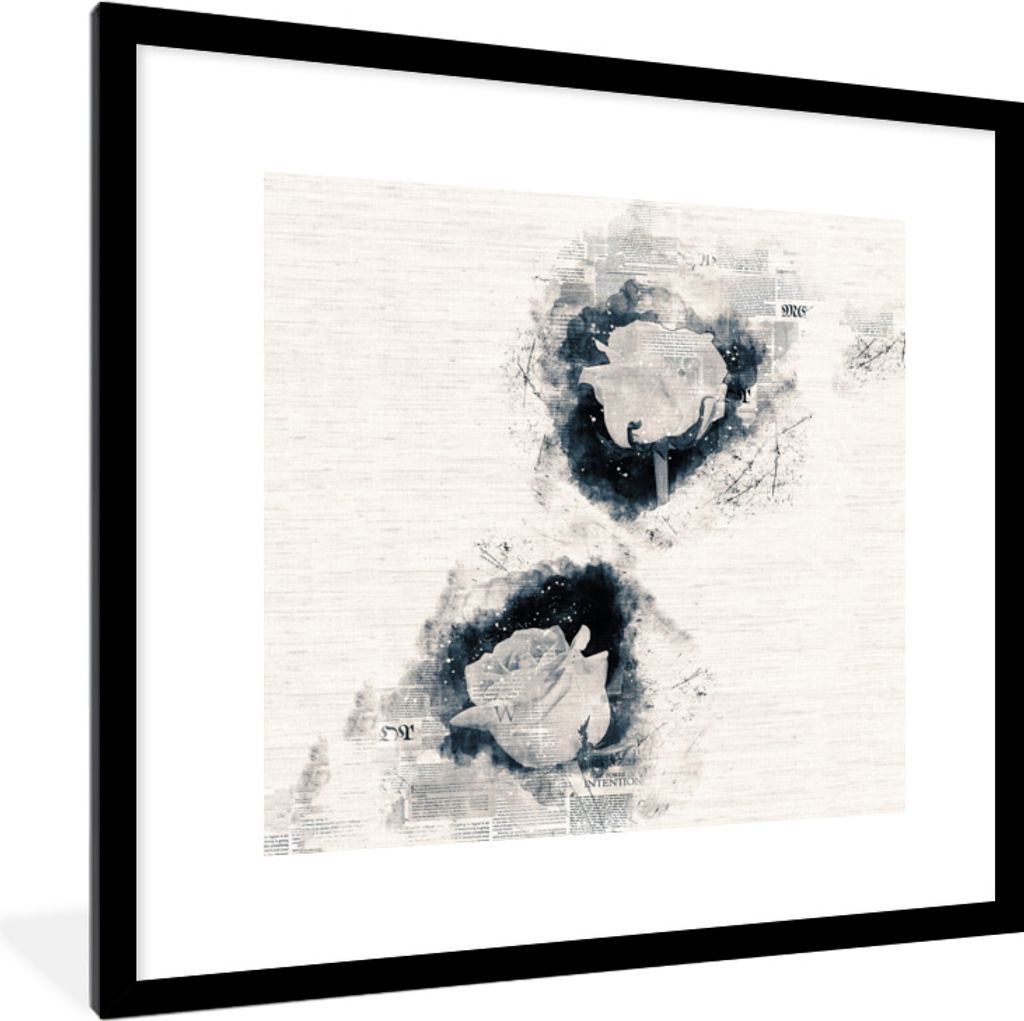 MuchoWow® MuchoWow® Gerahmtes Poster Rosen - Blumen - Rauch Produktbild 