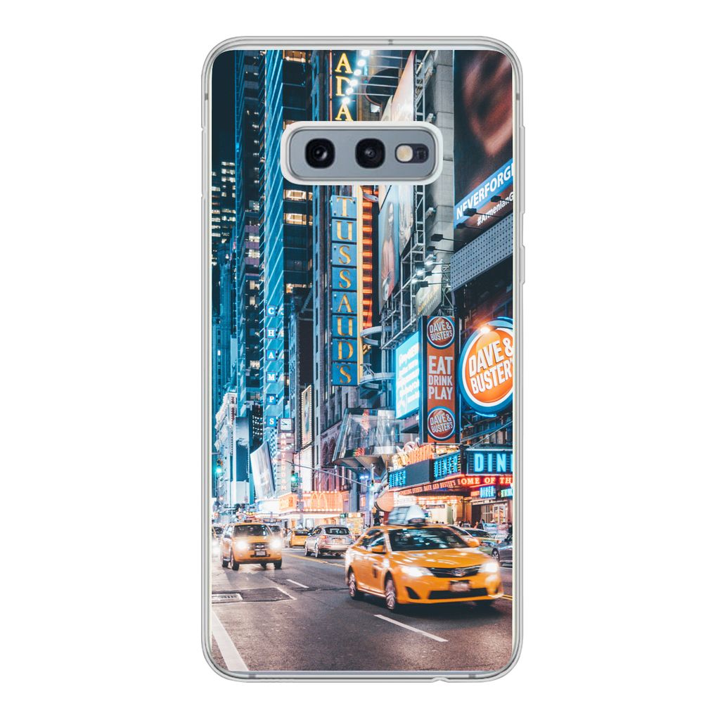 MuchoWow Handyhülle Schutzhülle Hülle für Samsung Galaxy S10e New York bei Nacht Silikon Softcase Handy Hülle - Handy
