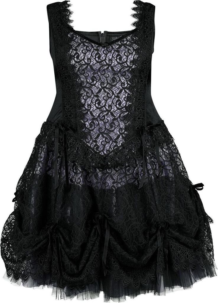 Sinister Gothic Kurzes Kleid Damen Gothic Shortdress schwarz S