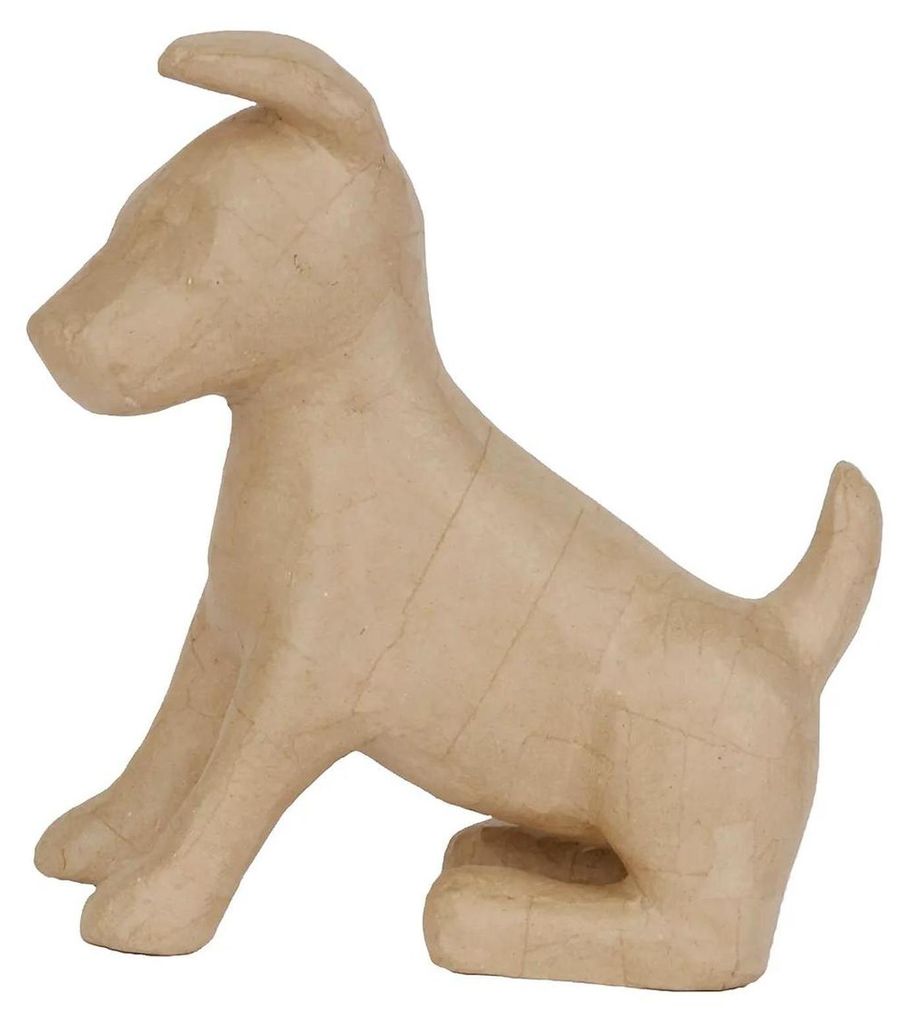 Décopatch Braunes Pappmaché, Hund 35 cm - Kartonbraun LA026C