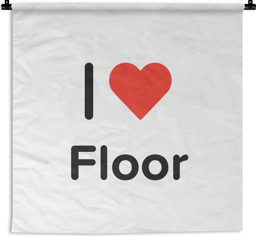 MuchoWow Wandteppich Wandbehang Ich liebe - Boden - Mädchen 150x150 cm Tapisserie Dekoration Wandtuch - Wohnaccessoires - Modernes