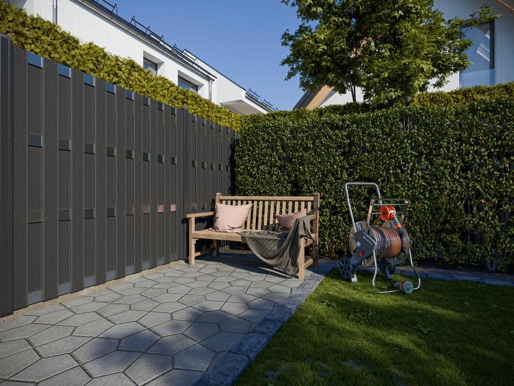WPC-Sichtschutzzaun DIY-Bausatz Anthrazit Produktbild 