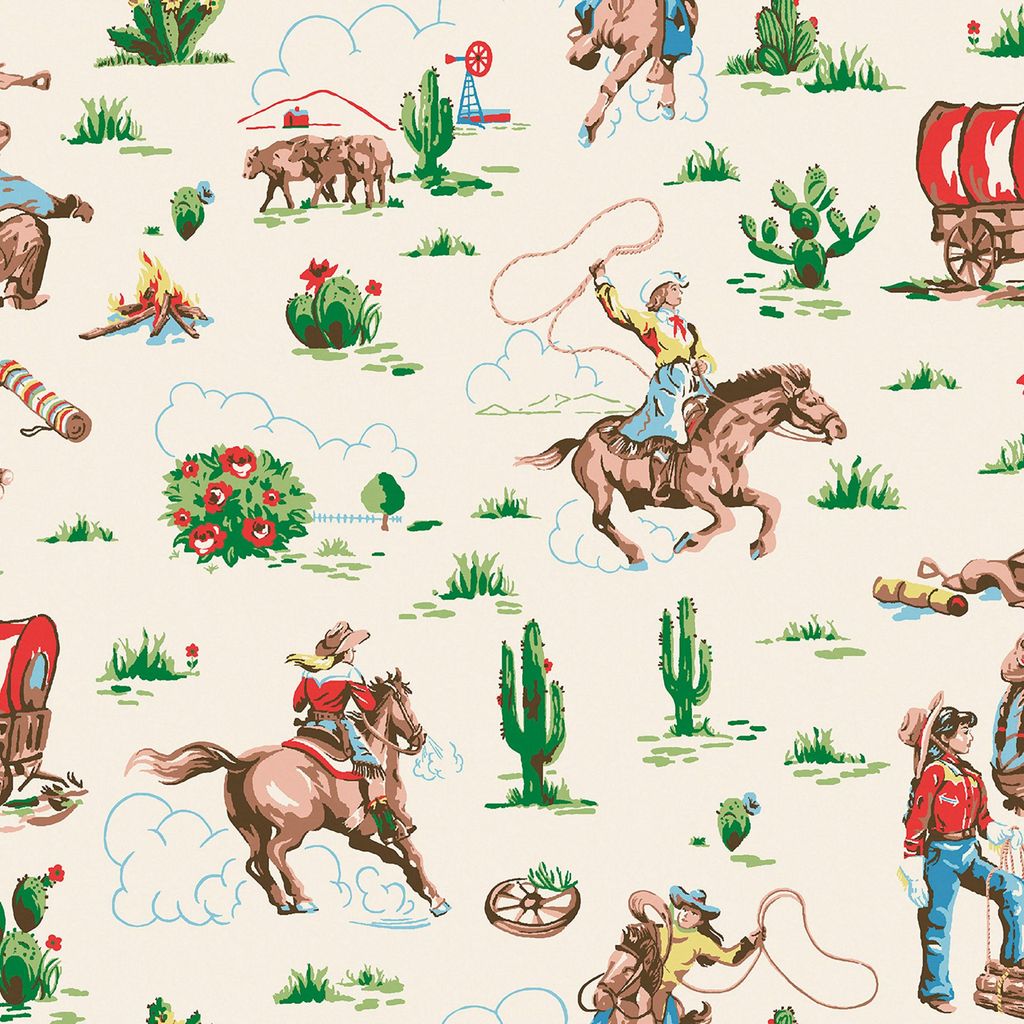 Cath Kidston Vliestapete - Cowgirls Multi
