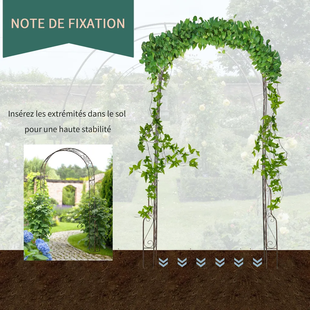 Arche Décorative de Jardin pour Créer un Passage Fleuri et Ombragé - 6