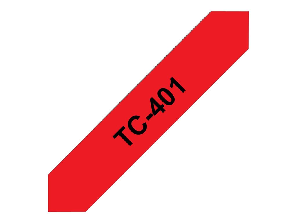 Brother Gloss Laminated Labelling Tape - 12mm, Black/Red