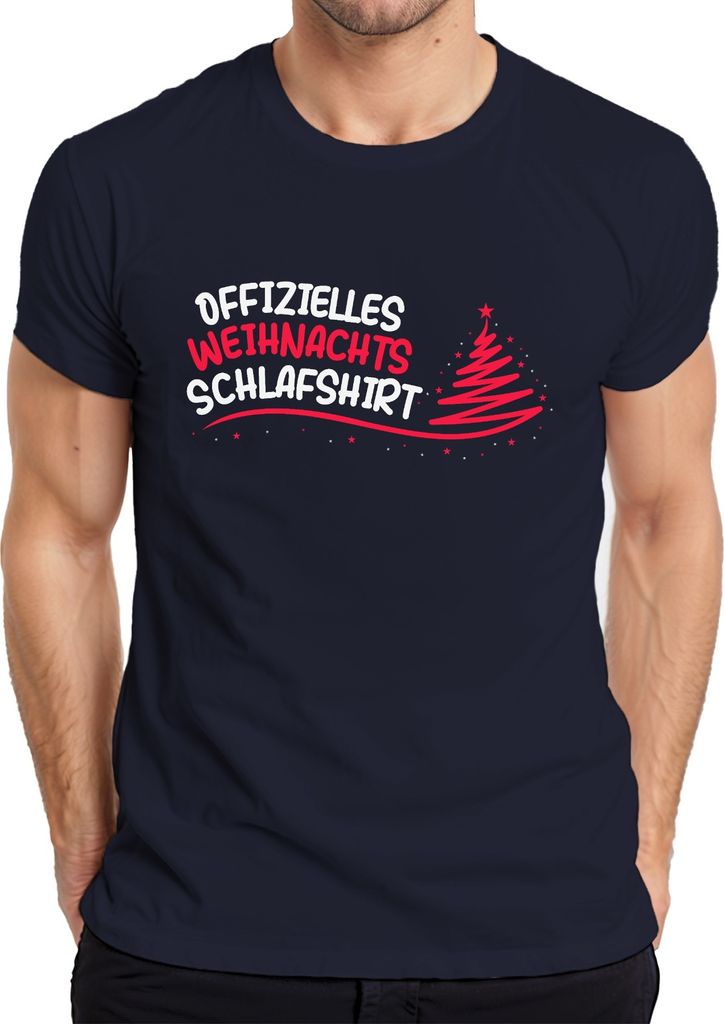 Offizielles Weihnachts-Schlafshirt Christbaum - Weihnachten Xmas Christmas Herren T-Shirt, Navy, L