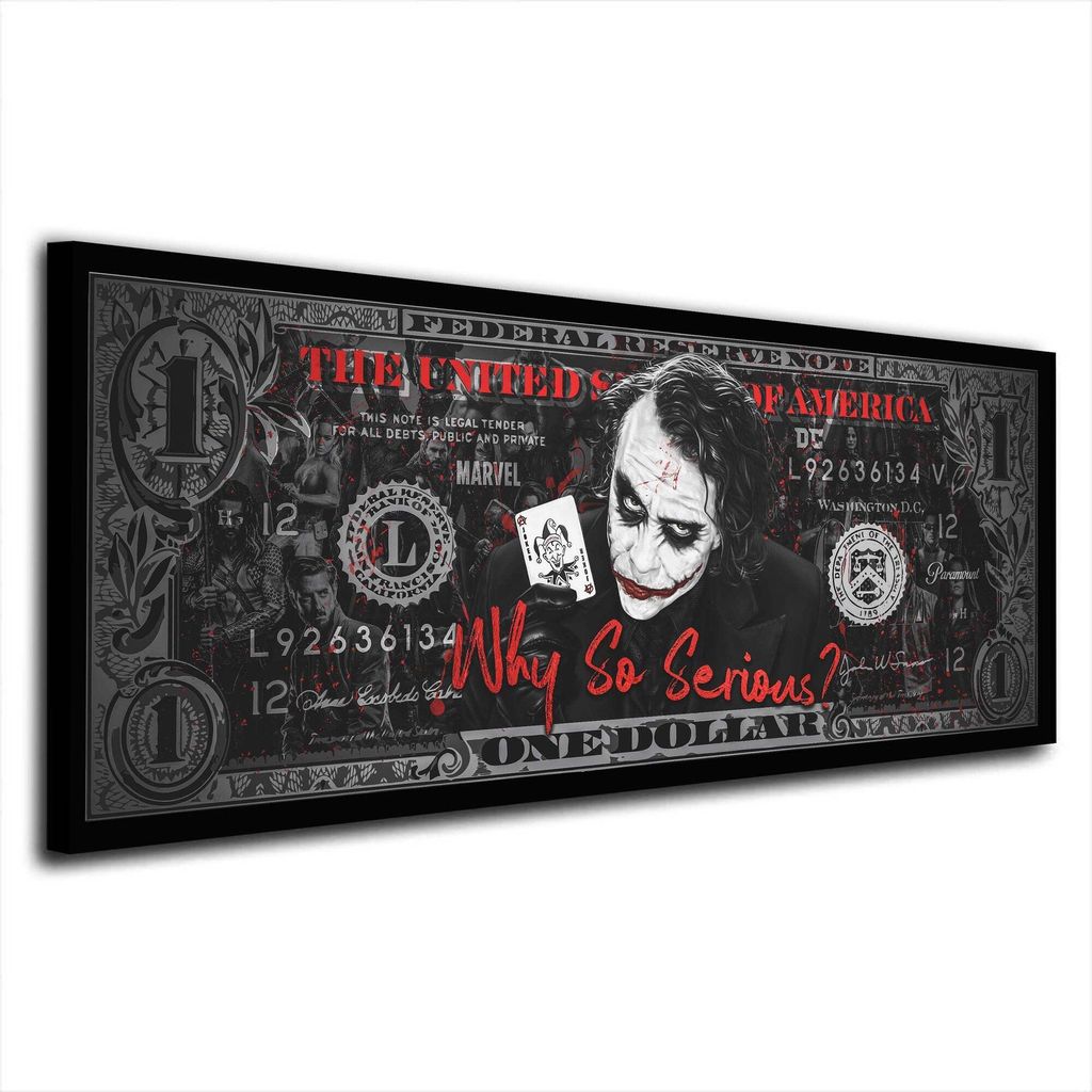Joker Comic Why So serious Leinwandbild Wandbild Deko Kunst XL: 125x50x2cm