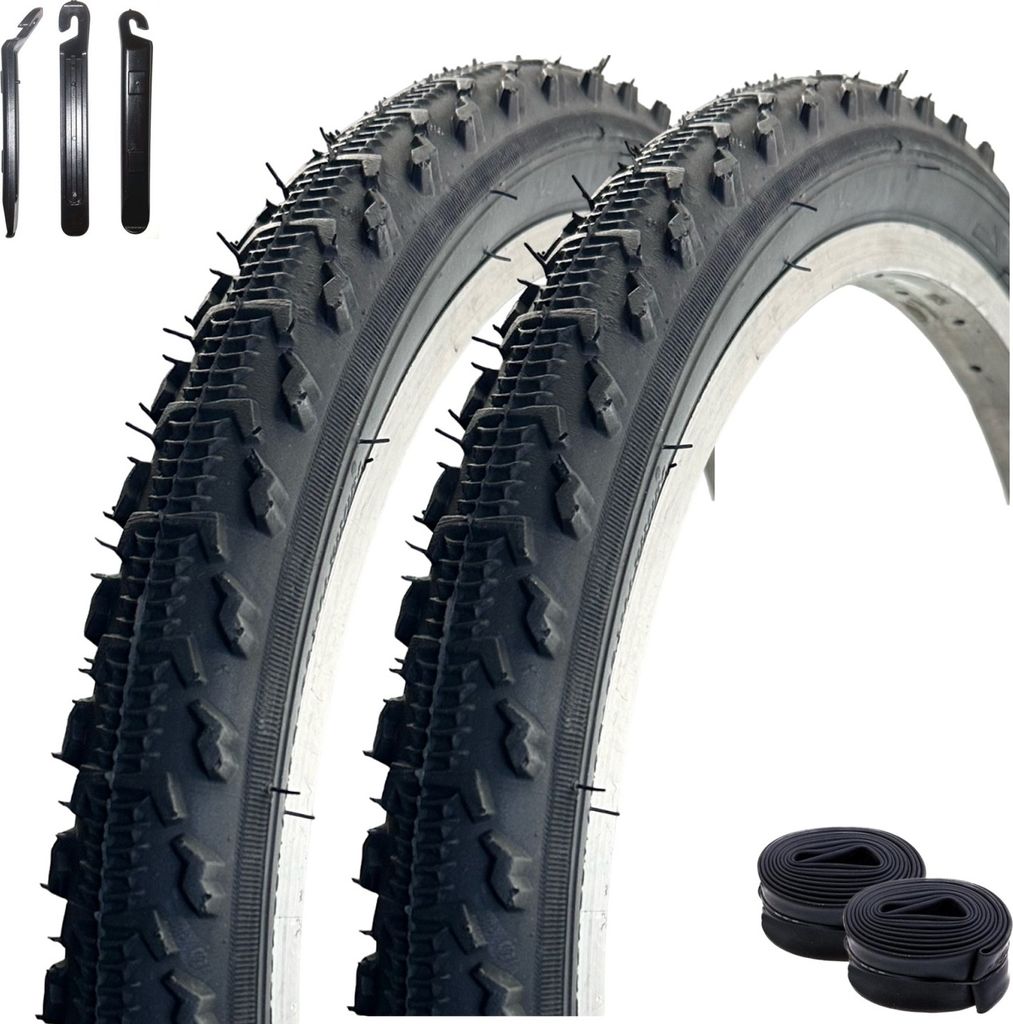 2 x VEE Rubber V185 20" Fahrradreifen Schwarz 47-406 (20 x 1.75) + 2 x passende Schläuche DV inkl. maxxi4you Reifenheber