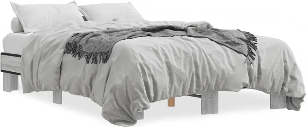 Lit Adulte 120x200 cm Gris Sonoma Idéal pour Petite Chambre ou Studio