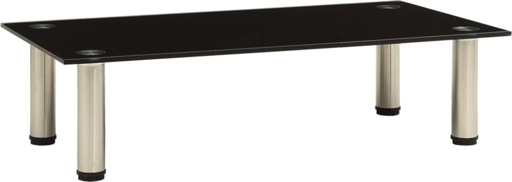 The Living Store TV-Tisch 60x35x17 cm Schwarz Hartglas