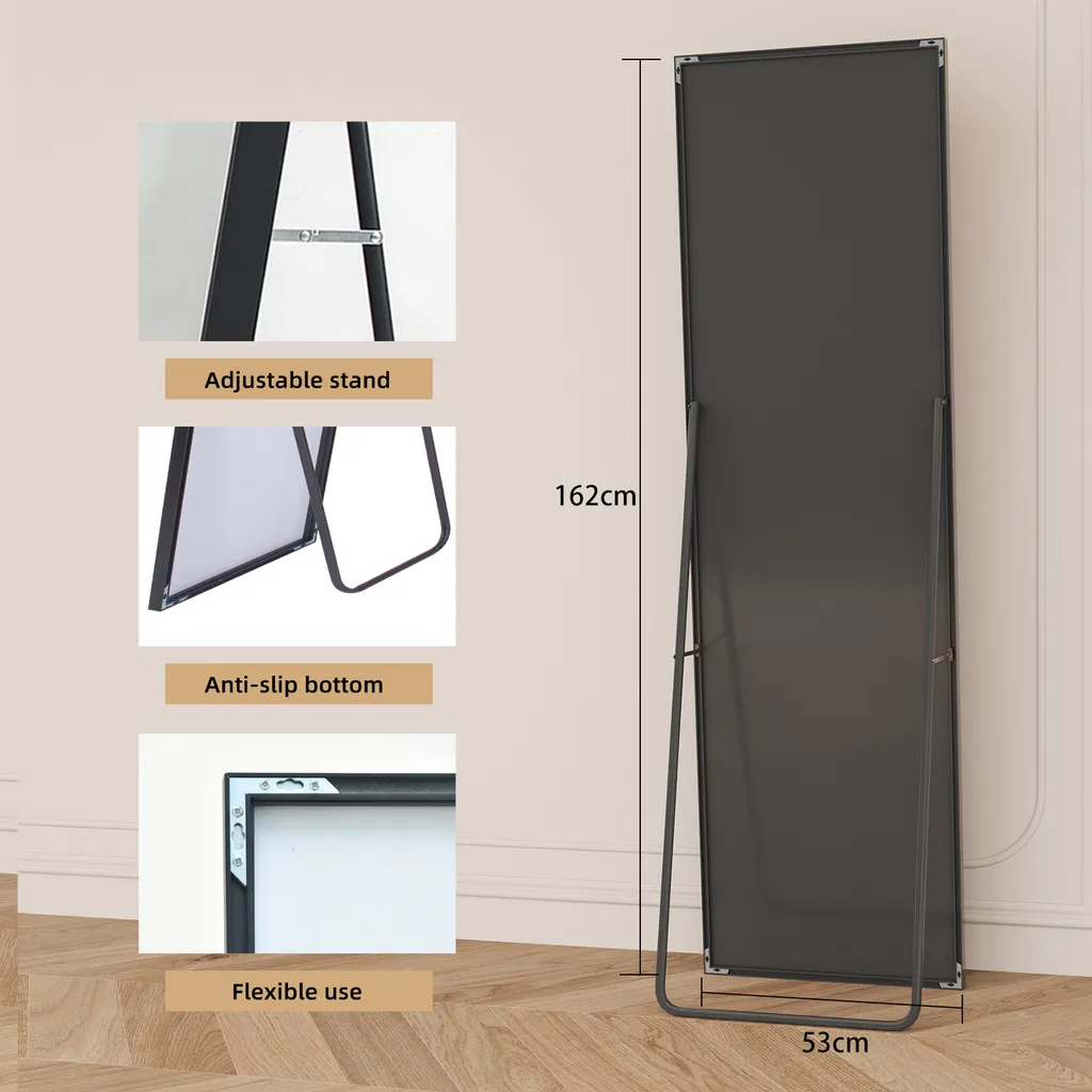 Specchio Full-Length Alluminio 162x53 cm per Selfie e Camera Letto - 3